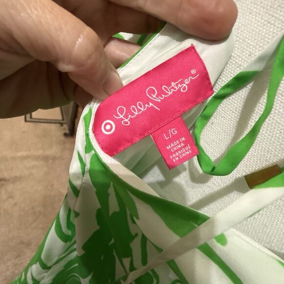 LILLY PULITZER for Target Medium Boom Boom Shift Dress Tropical Leaves Green L - Picture 8 of 12